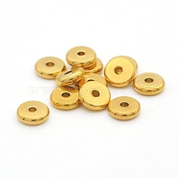 Ion Plating(IP) 304 Stainless Steel Beads, Disc/Flat Round, Real 18K Gold Plated, 5x2mm, Hole: 1.8mm(A-STAS-N090-JA722-5)