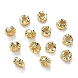Brass Micro Pave Clear Cubic Zirconia Beads, Long-lasting Plated, Real 18K Gold Plated, Bowknot, 8x4mm, Hole: 1.6mm(KK-K361-04G)