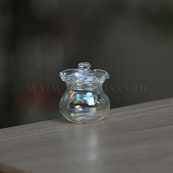 Mini Glass Jar, Micro Landscape Dollhouse Accessories, Pretending Prop Decorations, Clear AB, 25mm(BOTT-PW0011-35C)