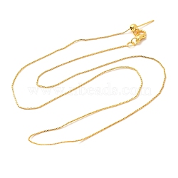 0.5mm Rack Plating Brass Box Chain Adjustable Slider Necklaces for Women Men, Cadmium Free & Lead Free, 901 Stainless Steel Clasp, Long-Lasting Plated, Real 18K Gold Plated, 19.69 inch(50cm)(MAK-L044-10G)