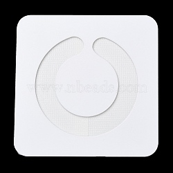 U Shaped Hole Acrylic Pearl Display Board Loose Beads Paste Board, with Adhesive Back, White, Square, 10x10x0.15cm, Inner Size: 7.1x6.9cm(ODIS-M006-01E)