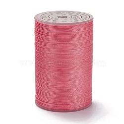 Round Waxed Polyester Thread String, Micro Macrame Cord, Twisted Cord, for Leather Sewing Stitching, Light Coral, 0.3~0.4mm, about 174.98 Yards(160m)/Roll(YC-D004-02A-010)