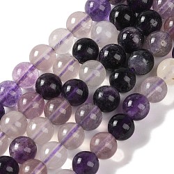 Natural Purple Fluorite Beads Strands, Round, 8mm, Hole: 1mm, about 45~47pcs/strand, 15.16''(38.5cm)(G-P530-B08-03)