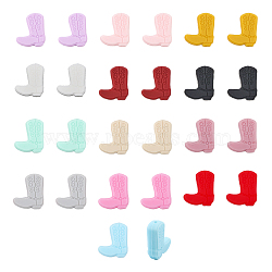 30Pcs 15 Colors Silicone Beads, DIY Nursing Necklaces and Bracelets Making, Chewing Pendants For Teethers, Boot, Mixed Color, 26x23x8mm, Hole: 2mm, 2pcs/color(SIL-CA0001-89)