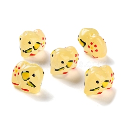 Handmade Lampwork Beads, Elephant, Lemon Chiffon, 11x14x10mm, Hole: 1.4mm(LAMP-S068-10B)