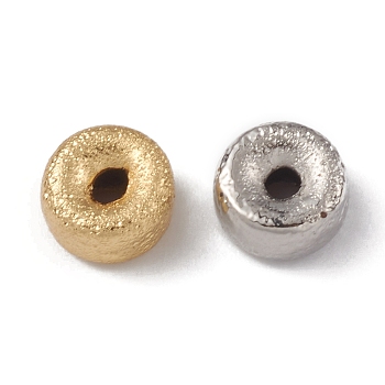 Rack Plating Brass Beads, Flat Round, Cadmium Free & Lead Free, Long-Lasting Plated, Mixed Color, 6.5x3mm, Hole: 1.4mm