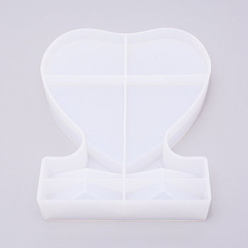 Heart Photo Frame Silicone Molds, Resin Casting  Molds, For UV Resin, Epoxy Resin Jewelry Making, White, 190x158x33mm
