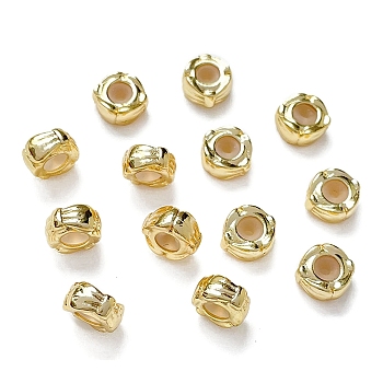 Brass Micro Pave Clear Cubic Zirconia Beads, Long-lasting Plated, Real 18K Gold Plated, Bowknot, 8x4mm, Hole: 1.6mm