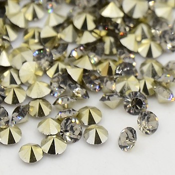 Grade AAA Pointed Back Resin Rhinestones, Diamond Shape, Gray, 3mm, about 14400pcs/bag