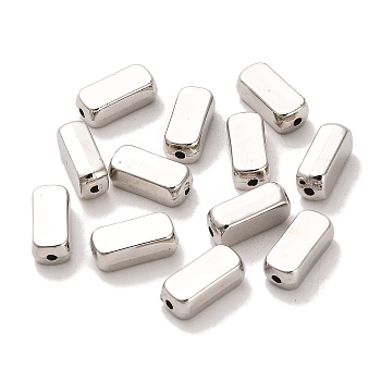 CCB Plastic Beads, Cuboid, Platinum, 6x4.8x13mm, Hole: 1.6mm