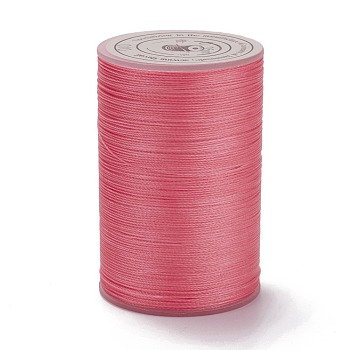 Round Waxed Polyester Thread String, Micro Macrame Cord, Twisted Cord, for Leather Sewing Stitching, Light Coral, 0.3~0.4mm, about 174.98 Yards(160m)/Roll