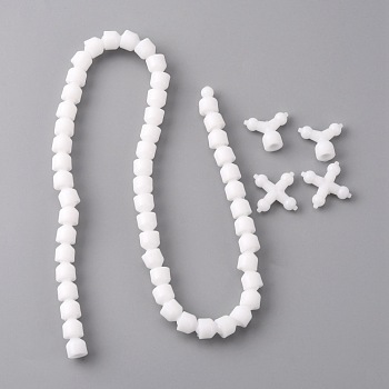 Polyoxymethylene(POM) 9.5mm Toy Skeleton Joint for DIY Plush Doll, White, 500x9.5mm