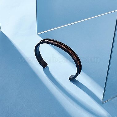 1Pc 304 Stainless Steel Grooved Bangles(FIND-UN0043-39EB)-2