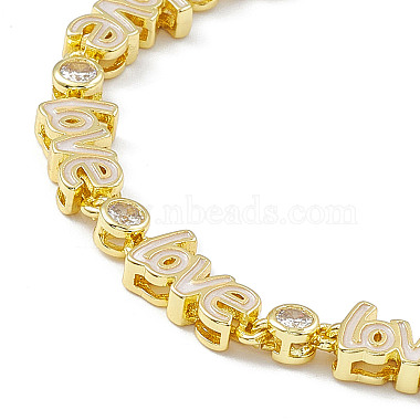 Brass Micro Pave Cubic Zirconia Chain Bracelets(BJEW-P288-08G)-2