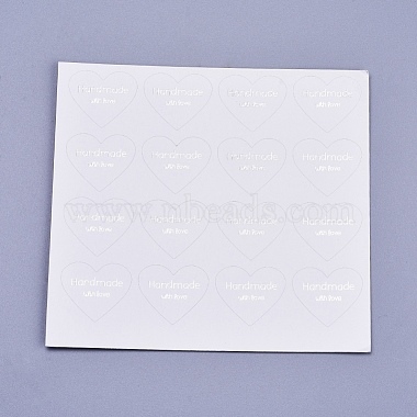 White Heart Paper Stickers