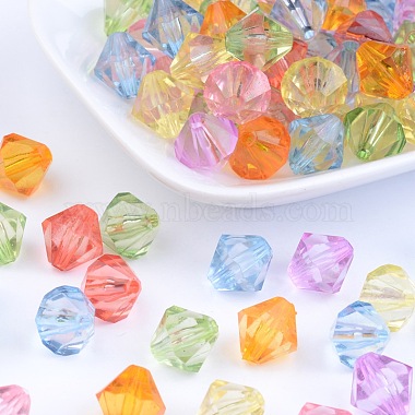 Faceted Bicone Transparent Acrylic Beads(DBB12MM)-3