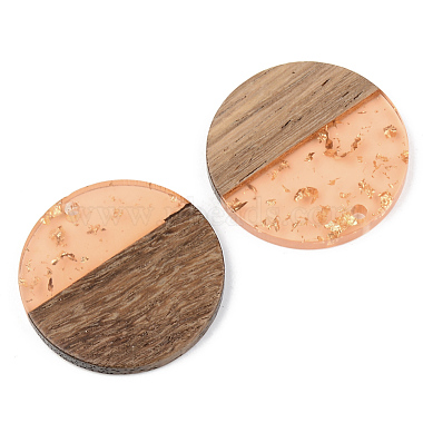 Transparent Resin & Walnut Wood Pendants(RESI-S389-025A-B)-3