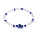 bracelet extensible en résine mauvais œil et perles acryliques(BJEW-JB10098)-1