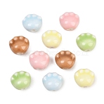 Handmade Porcelain Beads, Paw Print, Bright Glazed Porcelain, Mixed Color, 11.5~12x13x9.5mm, Hole: 2mm(PORC-D012-02)
