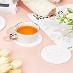 2Pcs Round Silicone Coaster, Cup Mats, White, 99x5mm(AJEW-LP0006-84)