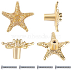 Zinc Alloy Drawer Knob, Cabinet Pulls Handles for Drawer Accessories, with Screw, Platinum & Golden, Star, 43x43x25mm(FIND-WH20019-14A)