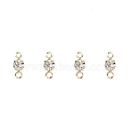 Iron Crystal Rhinestone Connector Charms, Flat Round Links, Light Gold, 7x3mm(FIND-WH20007-25A-KCG)