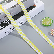 Polyester Ribbon, Tartan Ribbon, Yellow, 1/4"(6mm), about 10m/roll(OCOR-TAC0011-05A-02)