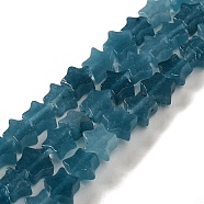 Dyed Natural Aquamarine Beads Strands, Star, 6x5.5x2mm, Hole: 0.8mm, about 75pcs/strand, 14.57 inch(37cm)(G-G085-B29-02)