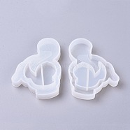 Shaker Mold, DIY Quicksand Jewelry Silicone Molds, Resin Casting Molds, For UV Resin, Epoxy Resin Jewelry Making, Squirrel, White, 74.2x54.7x11.4mm(DIY-WH0148-62)