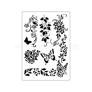 PET Plastic Hollow Out Drawing Painting Stencils Templates, Rectangle, Butterfly Pattern, 300x200mm(DIY-WH0284-010)