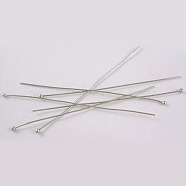 Platinum Plated DIY Jewelry Brass Ball Head Pins for Most Unique Necklace Design, Size: about 0.5mm thick, 24 Gauge,, 30mm long, Head: 1.5mm(X-RP0.5X30mm)