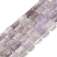 Natural Amethyst Beads Strands, with Seed Beads, Faceted, Column, 8.5~11x5.5~6.5mm, Hole: 1mm, about 14~15pcs/strand, 7.48''(19cm)(G-N327-06-04)