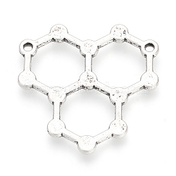 Tibetan Style Alloy Pendants, Cadmium Free & Lead Free, Chemistry Molecule Charms, Antique Silver, 29x29x2mm, Hole: 1.5mm, about 380pcs/1000g(TIBE-S309-93AS-RS)