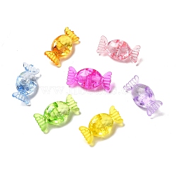 Transparent Acrylic Beads, Candy, Mixed Color, 13x28x10mm, Hole: 3mm, about 360pcs/500g(TACR-P003-04)