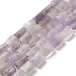Natural Amethyst Beads Strands, with Seed Beads, Faceted, Column, 8.5~11x5.5~6.5mm, Hole: 1mm, about 14~15pcs/strand, 7.48''(19cm)(G-N327-06-04)