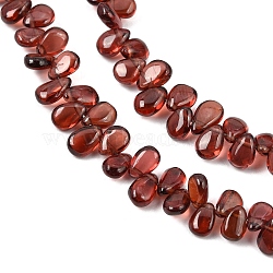 Natural Garnet Beads Strands, Teardrop, Top Drilled, with Tassel, 5x5x3mm, Hole: 0.5mm, about 70pcs/strand, 13.78''(35cm)(GG-NH0010-A01-01)