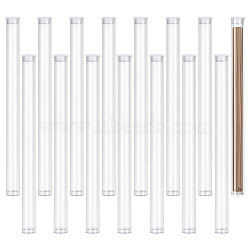 Transparent Tube Plastic Bead Containers with Lids, Clear, 23.3x1.85cm, Inner Diameter: 1.8cm(CON-WH0092-81A)