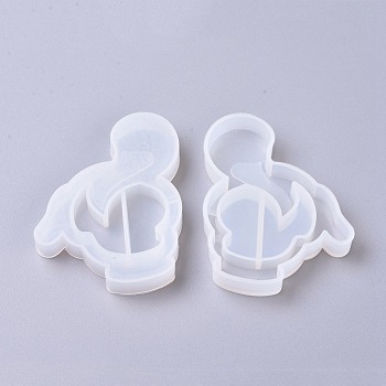 Shaker Mold, DIY Quicksand Jewelry Silicone Molds, Resin Casting Molds, For UV Resin, Epoxy Resin Jewelry Making, Squirrel, White, 74.2x54.7x11.4mm