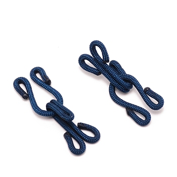 Cloth and Iron Hook and S-Hook Clasps, Midnight Blue, 37x13x8mm