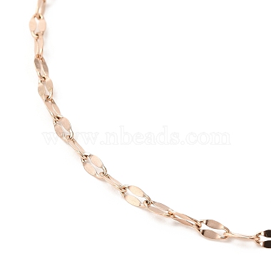 Chapado en iones (ip) 304 collar de cadena de acero inoxidable para hombres y mujeres(NJEW-E076-02RG)-2