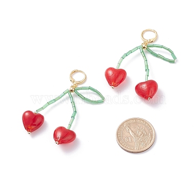 Cherry Dangle Hoop Earrings for Girl Women(X1-EJEW-TA00024)-3