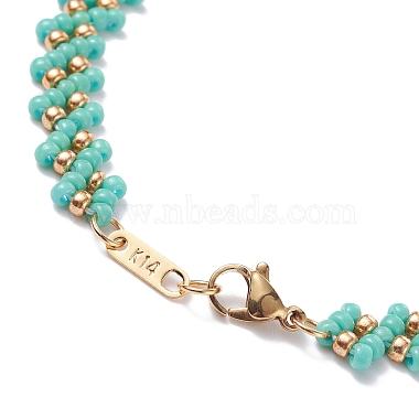 Ensemble de bracelets de cheville tressés en perles de verre pour femmes(AJEW-AN00466)-6