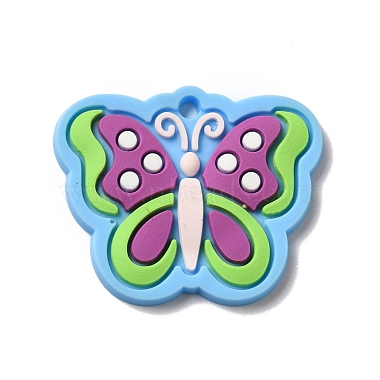 Deep Sky Blue Butterfly PVC Pendants