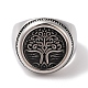 304 Stainless Steel Round with Tree of Life Signet Rings for Men(RJEW-U005-20A-01)-2