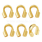 6Pcs 925 Sterling Silver Wire Guardian, Real 18K Gold Plated, 5x5x2mm, Hole: 0.6mm(STER-TA0001-46G)