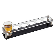 6-Hole Acrylic Glass Holder Display Racks, Whiskey Spirits Wine Glass Holder, for Bar Tasting Serving Tray, Kitchen Tools, with 201 Stainless Steel Screw, Rectangle, Clear, Finished Product: 30.1x6x5.3cm, about 6pcs/set(ODIS-WH0025-73)