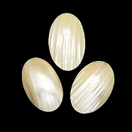 Natural Shell Cabochons, Oval, White, 26x16~17x5~7mm(SHEL-K008-07A)