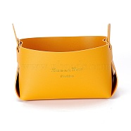 PU Leather Storage Box, Cuboid, Orange, 17.5x11x12cm(AJEW-K031-01B-02)