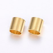 304 Stainless Steel Tube Beads, Golden, 8x8mm, Hole: 7mm(STAS-O098-09G)