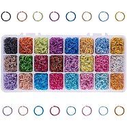Aluminum Wire Open Jump Rings, Ring Shape, Mixed Color, 10x1mm, 8mm inner diameter, about 100pcs/compartment, Packaging Box: 21.8x11x3cm(ALUM-PH0003-03-10mm)
